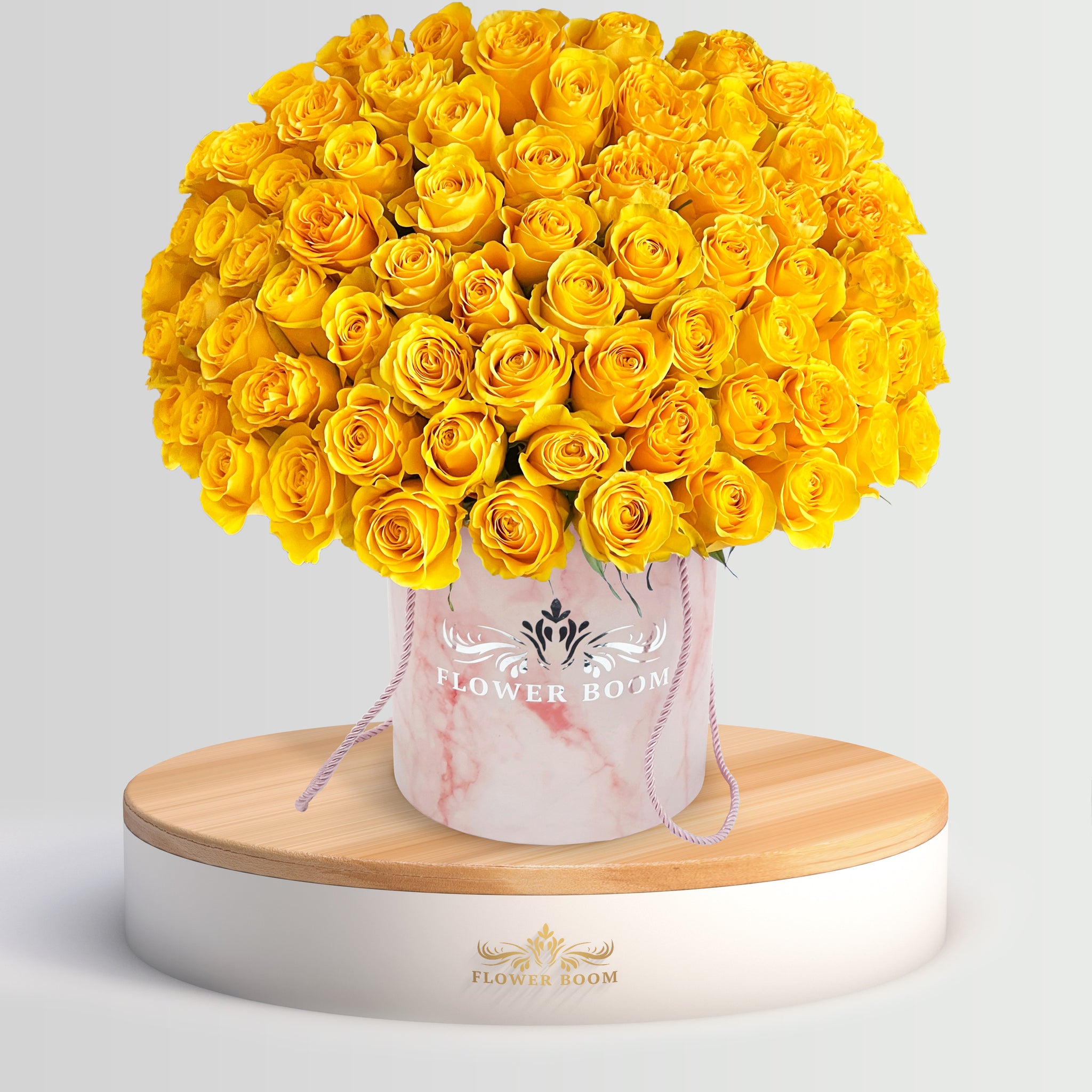 Sunny Yellow Roses In A Box