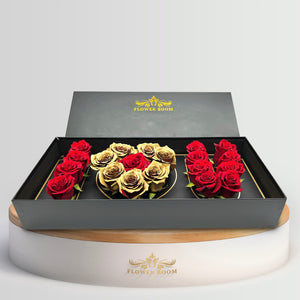 I love you with red and gold roses